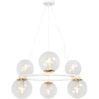 Light11 HOME Aura Weissgold Hängelampe 6 Flach, Lampenschirm Gratis E14