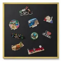 Tulup Magnettafel Magnettafel Dekorativ Bedruckt Farbe Schwarz 50x50 cm Magnetboard für die Wand mit Motiv Goldrahmen