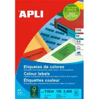 APLI Etiketten gelb 70,0X37,0 100 Blatt