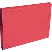 Exacompta 46975E 10x 10er Packung Aktenmappen mit Verschlusskappe aus Karton 290g Forever, für Format DIN A4 - Rot