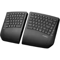 Perixx Kabellose, ergonomische, geteilte, kompakte US-Tastatur in Schwarz