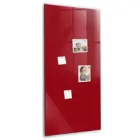 Tulup Magnettafel Beschreibbar Rote Farbe 60x120 cm Magnettafel Küche Glas Weißer Marker Glastafel Magnetisch