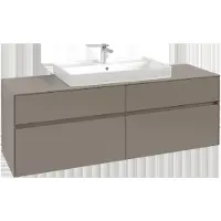 Villeroy & Boch V&B Waschtischunterschrank Collaro 160x54,8x50cm, WT mittig, volcano black