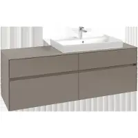 Villeroy & Boch V&B Waschtischunterschrank Collaro 160x54,8x50cm, WT r, LED 12W, gaphite