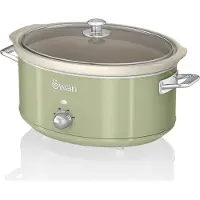 Swan Retro SF17031GNEU Slow Cooker 6,5L Abnehmbarer Kochbehälter, PFOA- und PTFE