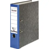 Falken 80024607 20x Recycling-Wolkenmarmor-Ordner A4, farbiger Rücken 80mm - Grau - Rücken blau