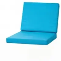 Setgarden Flat 2er Set Sitzkissen für Polyrattan Sessel 50x52x7 Sitz + 50x56 cm Rückenlehne 1tlg Blau