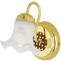 WESTINGHOUSE Wandleuchte Rattan Messing poliert / Opalglas