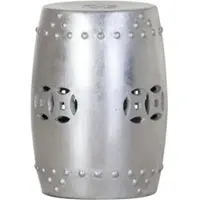 Casa Padrino Designer Sitzhocker Terracotta Silber - Hocker Möbel