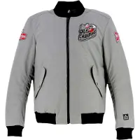 Helstons Twin Motorrad Textiljacke, grau/schwarz/rot, XL