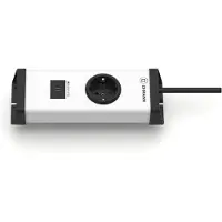 Ehmann Steckdosenleiste Multilader Aluminium, 1,5m, 1-fach, 1x USB-C, in weiß