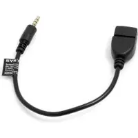 System-S USB Typ A (female) zu 3,5mm Klinkenstecker AUX Audio Kabel in Schwarz