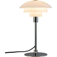 Dyberg Larsen Tischlampe, Tischleuchte, Nachttischlampe, Schreibtischlampe, LED Leselampe, Morph D21 Opal Chrom