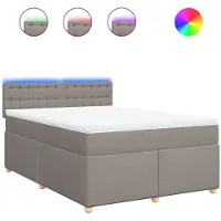 Syfax Boxspringbett mit Matratze Taupe 140x200 cm Stoff