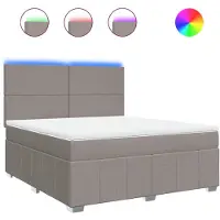 Syfax Boxspringbett mit Matratze Taupe 180x200 cm Stoff
