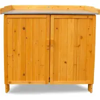 Habau Gartentisch mit Unterschrank, natur