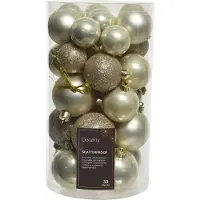 Christmas Decoration Weihnachtskugeln Kunststoff Mix 4-6cm 30er Set - Perle