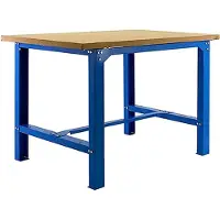 Proregal Werkbank BUFFALO WOOD | HxBxT 87x120x75cm | Traglast 600kg | Blau