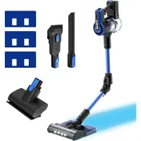 Tesla PureStar E70 Aqua Pro flexibler Akku-Staubsauger, 3in1 Staubsauger + Mopp, austauschbarer Akku, HEPA13, blau/schwarz