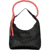 Desigual Schwarze Ledereinkaufstasche für Damen mit abnehmbarem Riemen