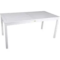 DELUKE Gartentisch NANTES Eukalyptus Weißgrau 165x80x75cm Terrassentisch Wetterfest Outdoor Tisch
