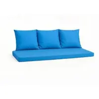 Setgarden Mix Bench Kissen Outdoor Kissen Bankauflage 160x50+3x50x56cm Kissen Für 3-Sitzer Bänke 1tlg Blau