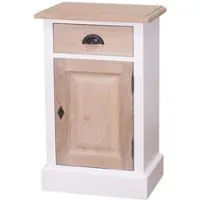Casa Padrino Landhausstil Schlafzimmer Kommode Weiß / Naturfarben 47 x 32 x H. 75 cm - Landhausstil Schlafzimmermöbel