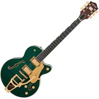 Gretsch Broadkaster Jr. LX gemasertes Center Block mit String-Thru- - und -Hardware Tropic Aura Bigsby Gold