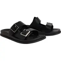 Calvin Klein Pantolette "CITY SANDAL BUCKLE LTH", Damen, Gr. 37, Leder, schwarz, Basic, Schuhe Pantolette, Sommerschuh, Hausschuh, Strandschuh mit Plateau und Schnallen