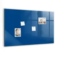 Tulup Beschreibbare Glasmagnettafel Blaue Farbe 90x60 cm Magnettafel Büro Glas Weißer Marker Glassboard Magnetisch