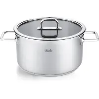 Fissler Kochtopf "Viseo Pro", silber (silberfarben), Ø:24cm, Töpfe, Kochtopf, Edelstahl-Kochtopf mit Glasdeckel und Superthermic Boden