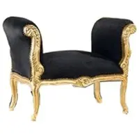 Casa Padrino Barock Schemel Hocker Schwarz / Gold - Sitzbank