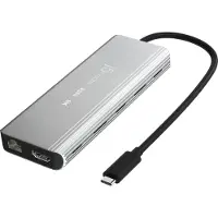J5CREATE JCD403-N USB4-8K-Multi-Port-Hub, USB Typ-C, HDMI, RJ-45, USB 3.2 Gen 2 (3.1 Gen 2) Type-A, USB 3.2 Gen 2 (3.1 Gen 2) Type-C, 10000 Mbit/s, 3840 x 2160, 7680 x 4320, 7680 x 4320 Pixel, Grau