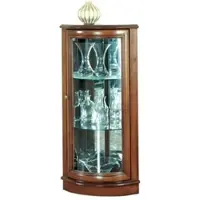 Casa Padrino Luxus Eckvitrine Braun 40 x 45 x H. 108 cm - Massivholz Eckschrank - Wohnzimmerschrank - Luxus Massivholz Wohnzimmer Möbel