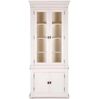 Casa Padrino Landhausstil Vitrinenschrank Antik Weiß 100 x 50 x H. 242 cm - Handgefertigte Shabby Chic Vitrine