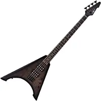 Gear4Music Harlem V Bassgitarre von Trans Black