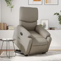 Prolenta Maison Exclusive - Relaxsessel mit Aufstehhilfe Cappuccino-Braun Kunstleder