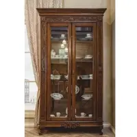 Casa Padrino Luxus Barock Vitrine Dunkelbraun 122,5 x H. 218,5 cm - Barock Möbel