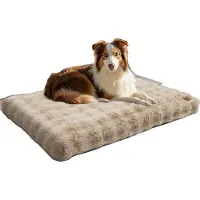 OEM Hundebett, ultraweiches Material, abnehmbarer Bezug, Khaki, XL