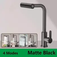StarTech.com Küchenarmatur - Ausziehbare Spültischarmatur - Schwenkbar 360° - Heiß/Kalt Mischer - Zwei Strahlarten (Spray/Perlator) - Keramikkartusche - Edelstahl - Mattschwarz