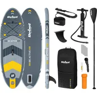 Rebel Aufblasbares SUP-Board zum Schwimmen, 244 cm, Paddel, -Set, Pumpe, Rucksack