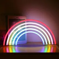 Rosikey LED Neon Schild Regenbogen 22x44cm - Rainbow Wanddeko für Kinderzimmer - Buntes USB Nachtlicht Geschenk