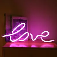 Rosikey LED Neonlicht Zeichen LOVE Nachtlicht USB mit Acryl Zurück Panel Home Party Hochzeit Bar Deko Lampe