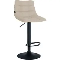 DELUKE Barhocker DUBAI Creme Stoff Schwarz Barstuhl Mit Lehne Tresenhocker Tresenstuhl