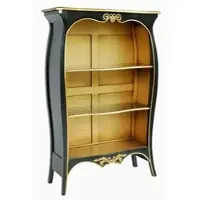 Casa Padrino Barock Bücherschrank Schwarz / Gold, B 110 x H 169 cm, Massivholz Regal im Antik Stil