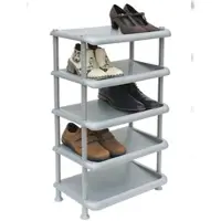 DanDiBo Ambiente DanDiBo Schuhregal Kunststoff 93901 Stapelbar Schuhablage Offen Schuhständer mit 5 Ebenen Grau Schuhschrank