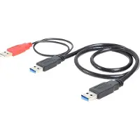 DeLOCK 82908, 0,6 m, 2 x USB A, USB A, USB 3.2 Gen 1 (3.1 Gen 1), Männlich/Männlich, Schwarz