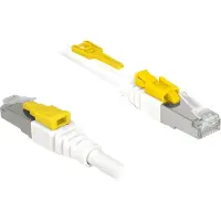 DeLOCK Patchkabel RJ45 Secure Cat.6a S/STP (weiß, 0,5 Meter, verriegelbar, LSOH Halogenfrei)