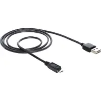 DeLOCK EASY-USB 2.0-A - USB 2.0 micro-B, 1m, 1 m, USB A, Micro-USB B, USB 2.0, Männlich/Männlich, Schwarz