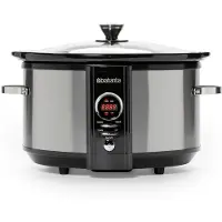 Brabantia BBEK1083 Slowcooker - 6,5 Liter - 320 Watt - Warmhaltefunktion - Keramische Innenpfanne - Edelstahl